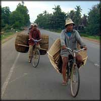 Basket sellers on wheels